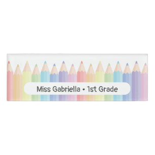 Personalisiertes Pastell-Regenbogen-Magnet-Lehrers Namenschild