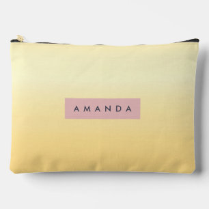 Personalisiertes Pastell Sanftes Gelb Ombre Zubehörtasche