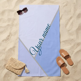 Personalisiertes Pastellblau ColorBlock Geometrisc Strandtuch