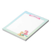 Personalisiertes Pastellmagazin mit rosa Haaren Notizblock (Rotiert)