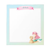 Personalisiertes Pastellmagazin mit rosa Haaren Notizblock (Vorderseite)