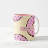 Personalisiertes Pastellrosa-Donut Zweifarbige Tasse (VorderseiteRechts)