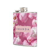 Personalisiertes Pastellrosa Popcorn Flachmann (Links)