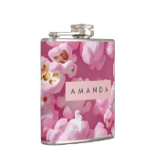 Personalisiertes Pastellrosa Popcorn Flachmann (Rechts)