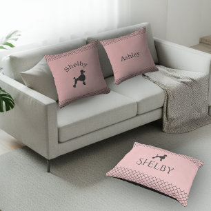 Personalisiertes Pastellrosa-Pudel-Kissen Kissen