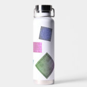 Personalisiertes Patchwork aus genähtem Stoff Trinkflasche (Rückseite)