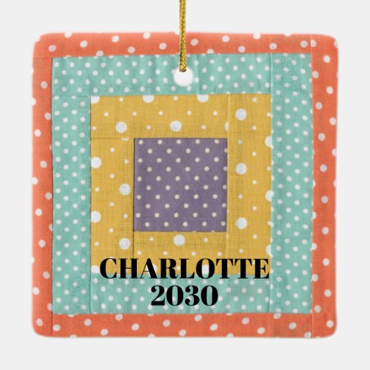 Personalisiertes Patchwork Keramikornament (Rückseite)