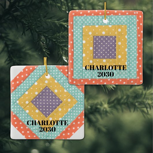 Personalisiertes Patchwork Keramikornament