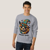 Personalisiertes Patchwork Pumpen Halloween Sweatshirt (Vorne ganz)