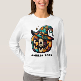 Personalisiertes Patchwork Pumpen Halloween T-Shirt