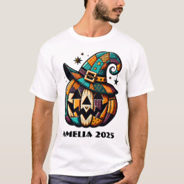 Personalisiertes Patchwork Pumpen Halloween T-Shirt