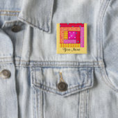 Personalisiertes Patchwork Quilt Block Art Buttone Button (Beispiel)