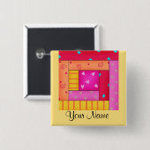 Personalisiertes Patchwork Quilt Block Art Buttone Button (Vorne & Hinten)