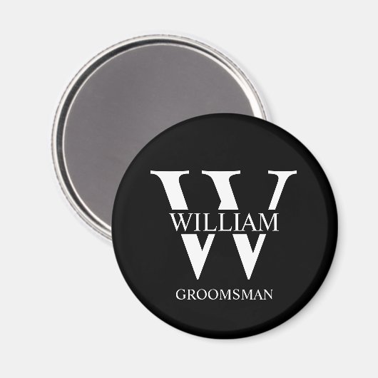 Personalisiertes Patenmonogramm & Name Magnet (Vorderseite/Rückseite)