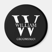 Personalisiertes Patenmonogramm & Name Magnet (Vorne)