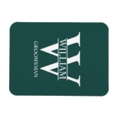Personalisiertes Patenmonogramm & Name Magnet (Horizontal)