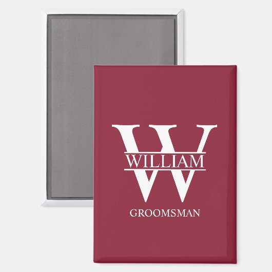 Personalisiertes Patenmonogramm & Name Magnet (Vorderseite/Rückseite)