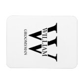 Personalisiertes Patenmonogramm & Name Magnet (Horizontal)