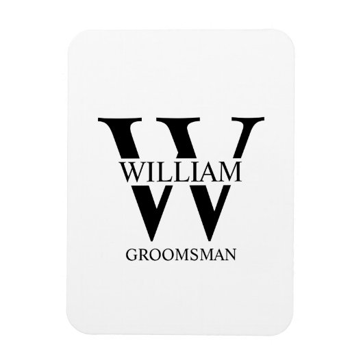 Personalisiertes Patenmonogramm & Name Magnet (Vertikal)