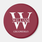 Personalisiertes Patenmonogramm & Name Magnet (Vorne)