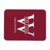 Personalisiertes Patenmonogramm & Name Magnet (Horizontal)