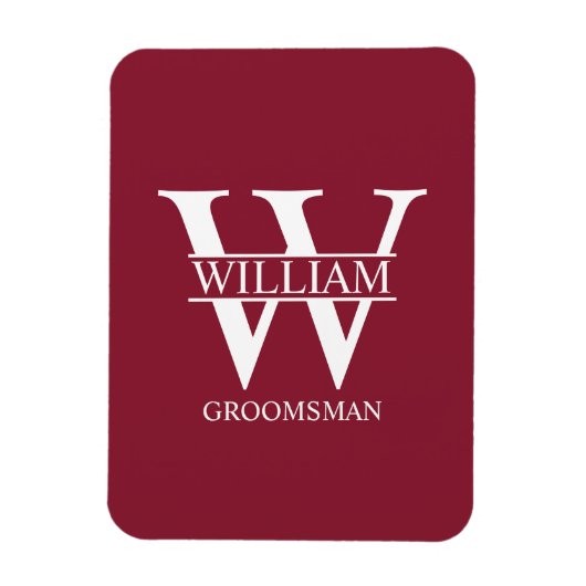 Personalisiertes Patenmonogramm & Name Magnet (Vertikal)