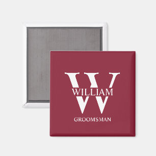 Personalisiertes Patenmonogramm & Name Magnet
