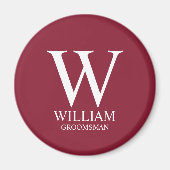 Personalisiertes Patenmonogramm & Name Magnet (Vorne)