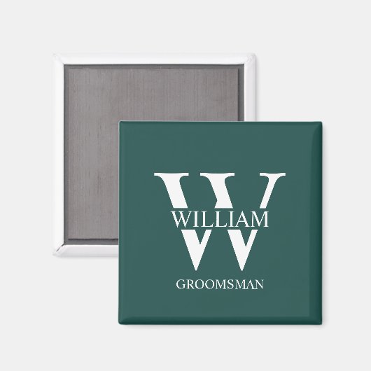 Personalisiertes Patenmonogramm & Name Magnet (Vorderseite/Rückseite)