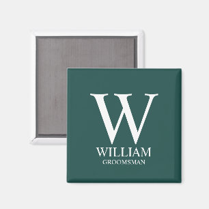 Personalisiertes Patenmonogramm & Name Magnet