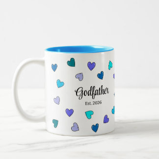 Personalisiertes Patenonkel Blaues Herz Geschenk Zweifarbige Tasse