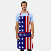 Personalisiertes Patriotic USA-Flag mit dem Namen  Schürze (Getragen)