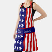 Personalisiertes Patriotic USA-Flag mit dem Namen  Schürze (InSitu)