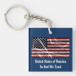 Personalisiertes Patriotic USA Flag Navy Blue, Whi Schlüsselanhänger