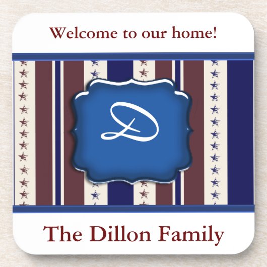 Personalisiertes Patriotisches Design Getränkeuntersetzer (Vorderseite)