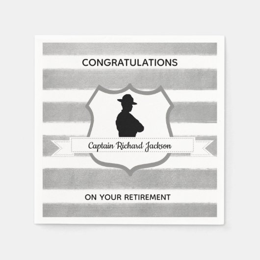 Personalisiertes Patrolman Retirement Party Serviette (Vorderseite)
