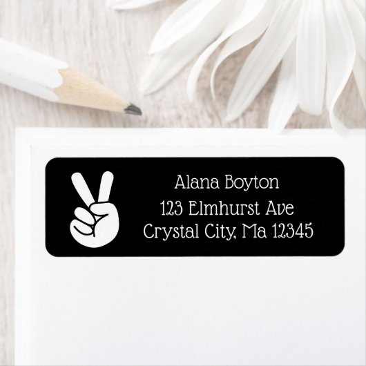 Personalisiertes Peace Sign Return Mailing-Label (Insitu)