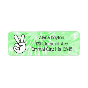 Personalisiertes Peace Sign Return Mailing-Label