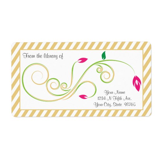 Personalisiertes Pear Sand Swirl Buchzeichen (Vorne)