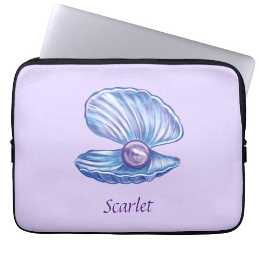 Personalisiertes Pearl Seashell Lila Electronics B Laptopschutzhülle (Vorderseite)