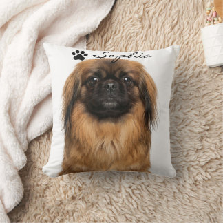 Personalisiertes Pekingese-Hundefoto-Wurfkissen Kissen