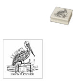 Personalisiertes Pelican Ex Libris Buchzeichen Gummistempel (Stempel)