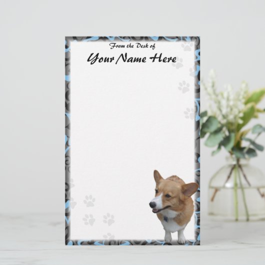 Personalisiertes Pembroke-Walisercorgi-Briefpapier Briefpapier (Stehend Vorderseite)