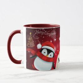 PERSONALISIERTES PENGUIN & BEAR MERRY CHRISTMAS KA TASSE