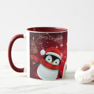PERSONALISIERTES PENGUIN & BEAR MERRY CHRISTMAS KA TASSE