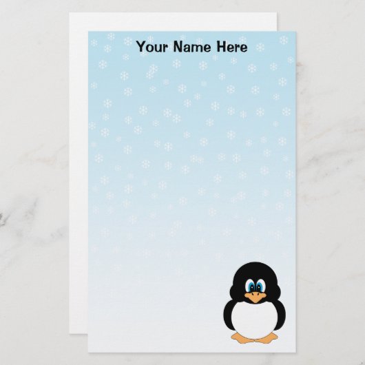 Personalisiertes Penguin-Briefpapier Briefpapier (Vorne/Hinten)