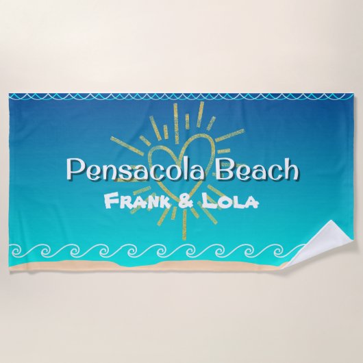 Personalisiertes Pensacola Beach Handtuch (Vorderseite)