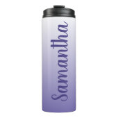 Personalisiertes Periwinkle und weißes Ombre Thermosbecher (Vorderseite)