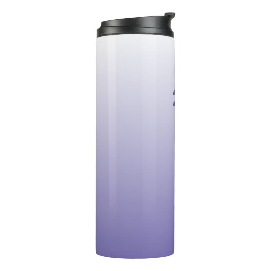 Personalisiertes Periwinkle und weißes Ombre Thermosbecher (Nach links gedreht)
