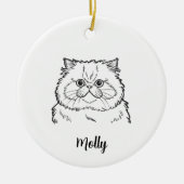 Personalisiertes Perserkatze Weihnachten Keramik Ornament (Vorne)
